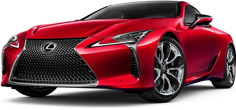 New Lexus LC500 Left Hand Drive body color: Radiant Red