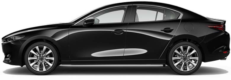New Mazda 3 Sedan Left Hand Drive body color: Jet Black