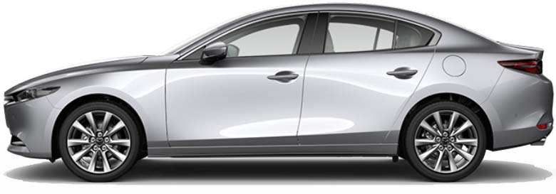 New Mazda 3 Sedan Left Hand Drive body color: Sonic Silver
