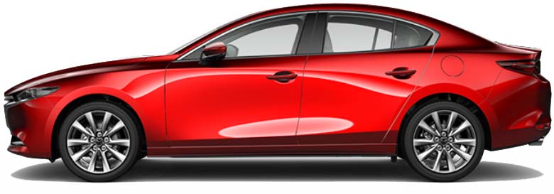 New Mazda 3 Sedan Left Hand Drive body color: Soul Red Crystal Metallic