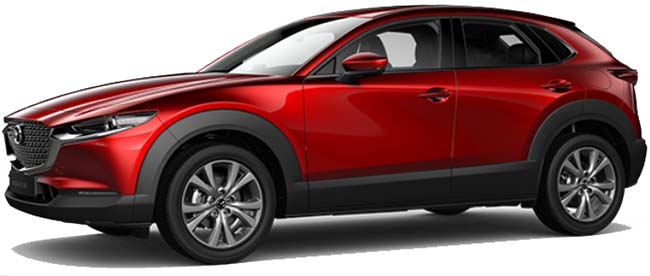 New Mazda cx 30 Left Hand Drive body color: Soul Red Crystal Metallic