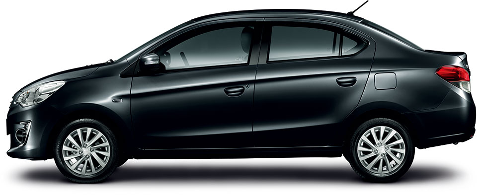 New Mitsubishi Attrage Left Hand Drive body color: Black Mica