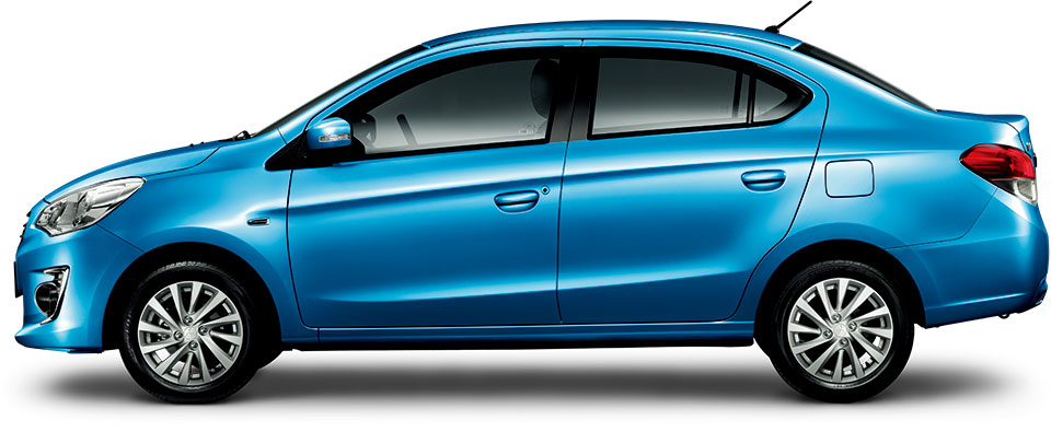 New Mitsubishi Attrage Left Hand Drive body color: Medium Blue Mica