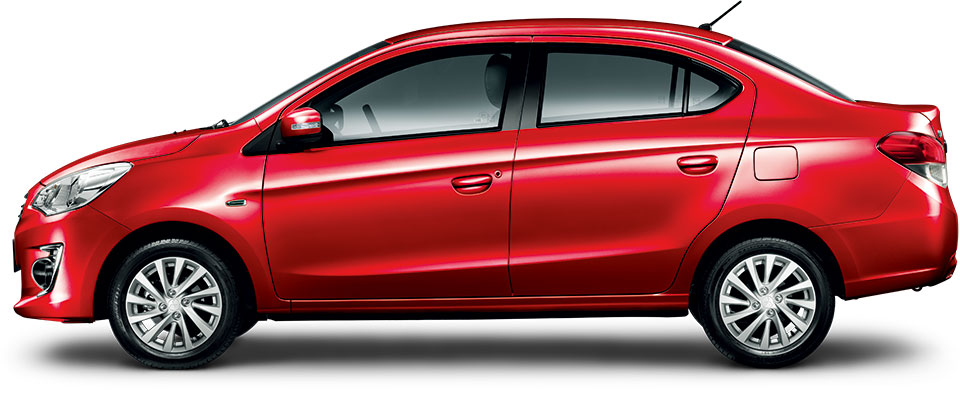 New Mitsubishi Attrage Left Hand Drive body color: Red Metallic