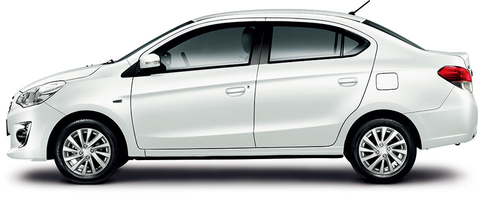 New Mitsubishi Attrage Left Hand Drive body color: White Pearl