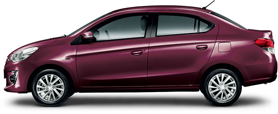 New Mitsubishi Attrage Left Hand Drive body color: Wine Red Pearl