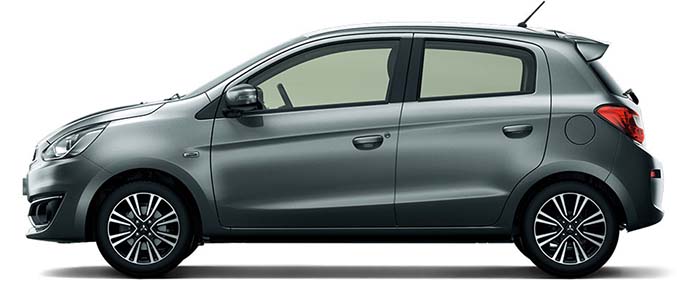 New Mitsubishi Mirage Left Hand Drive body color: Titanium Gray Metallic