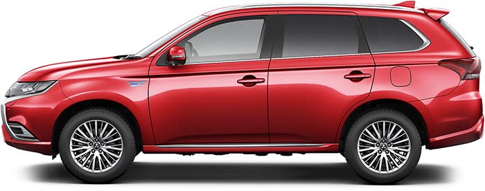 New Mitsubishi Outlander phev Left Hand Drive body color: Orient Red Metallic