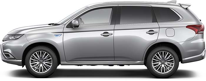 New Mitsubishi Outlander phev Left Hand Drive body color: Sterling Silver Metallic