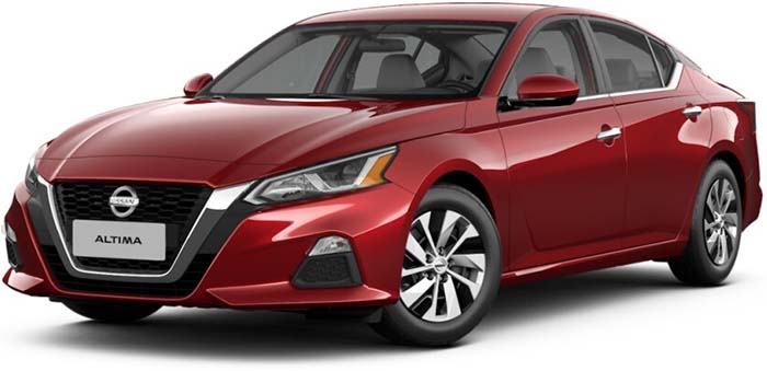New Nissan Altima Left Hand Drive body color: Scarlet Ember