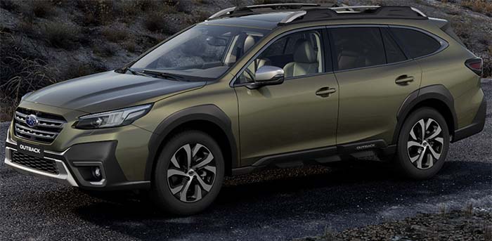 New Subaru Outback Left Hand Drive body color: Autumn Green Metallic