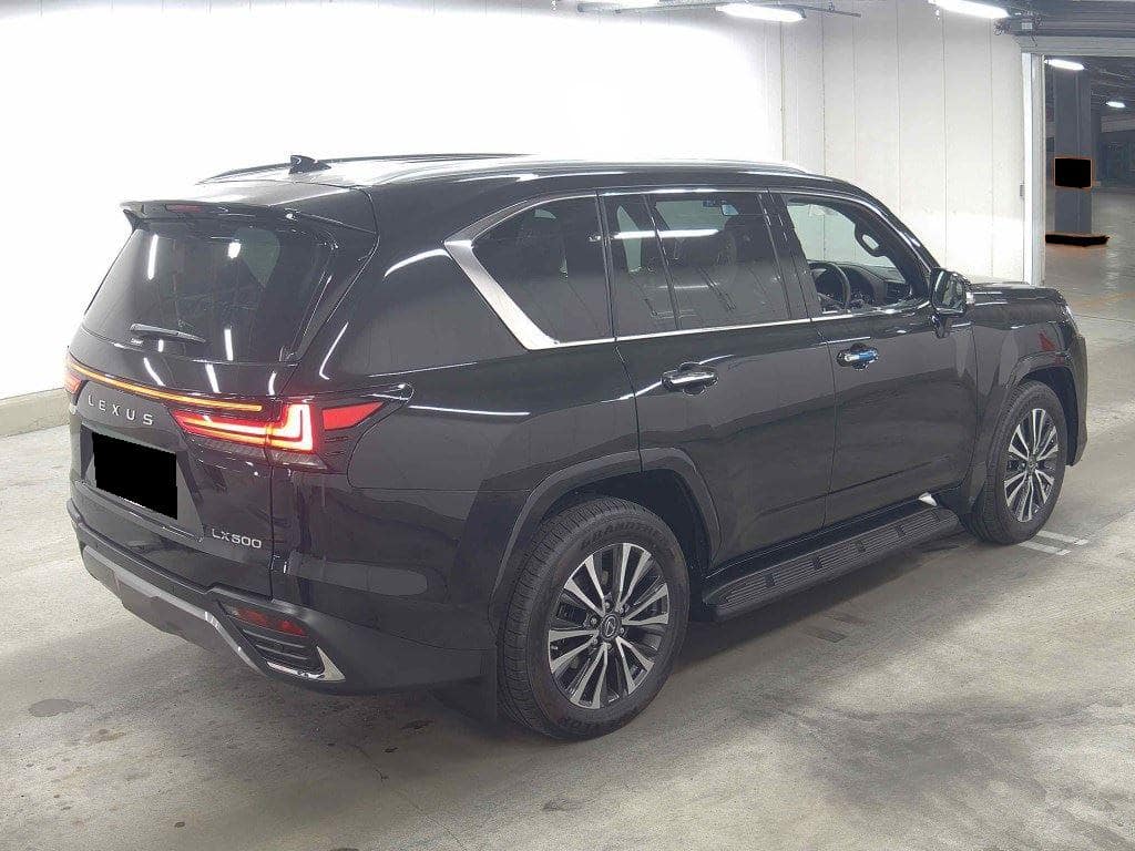 Lexus LX600, Black color and Beige interior picture: Back view image