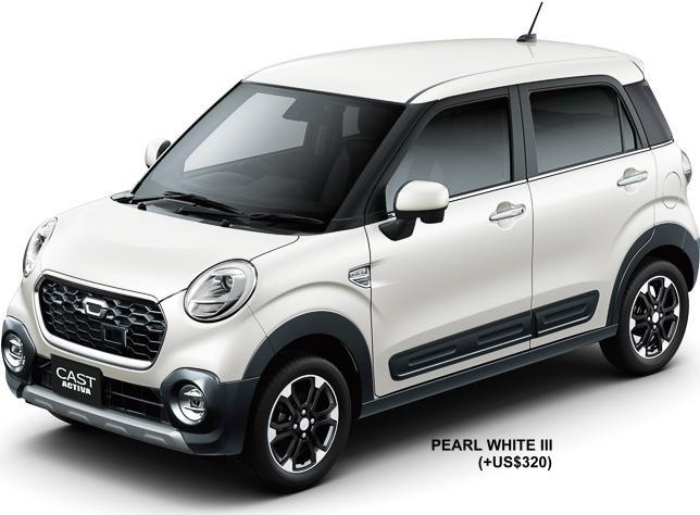New Daihatsu Cast Activa Body color: Pearl White (option color + US$ 320)
