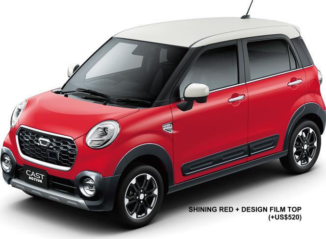 New Daihatsu Cast Activa Body color: Shining Red + Design Film Top (option color + US$ 520)