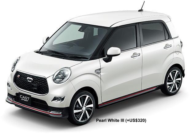 New Daihatsu Cast Sport body color: PEARL WHITE III (option color +US$320)