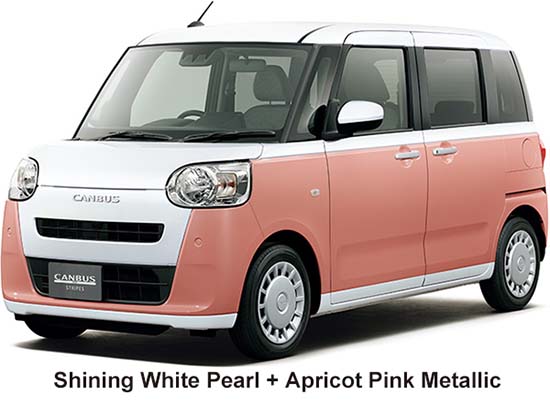 Daihatsu Move Canbus Color: Shining White Pearl + Apricot Pink Metallic