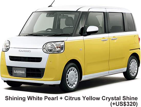 Daihatsu Move Canbus Color: Shining White Pearl + Citrus Yellow Crystal Shine
