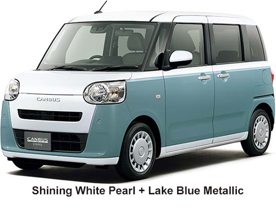 Daihatsu Move Canbus Color: Shining White Pearl + Lake Blue Metallic