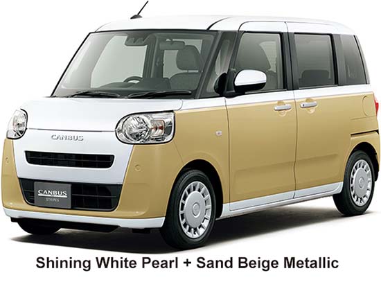 Daihatsu Move Canbus Color: Shining White Pearl + Sand Beige Metallic