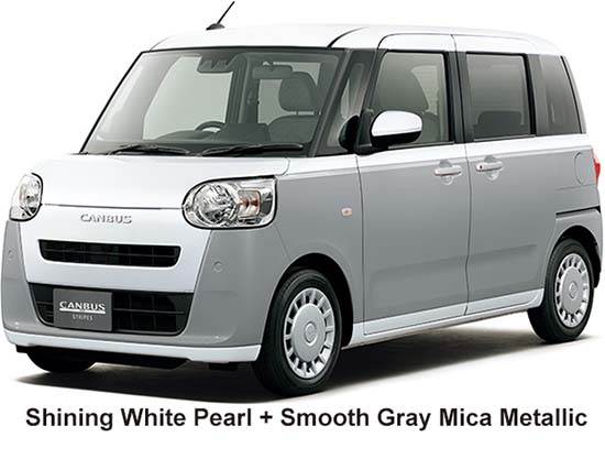 Daihatsu Move Canbus Color: Shining White Pearl + Smooth Gray Mica Metallic