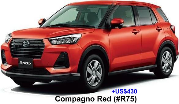 New Daihatsu Rocky body color: Compagno Red (Color No. R75) (Option color +US$430)