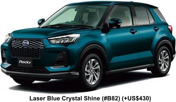 New Daihatsu Rocky HEV body color: Laser Blue Crystal Shine (Color No. B82) (Option color +US$430)