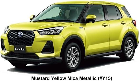 New Daihatsu Rocky HEV body color: Mustard Yellow Mica Metallic (Color No. Y15)