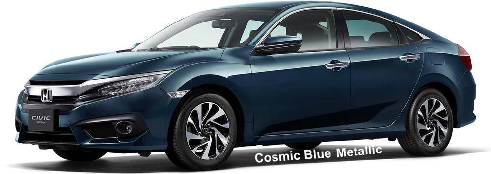 New Honda Civic Sedan body color: CosmicBlue Metallic