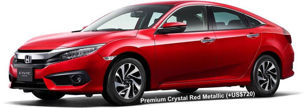 New Honda Civic Hatchback body color: Premium Crystal Red Metallic (+US$720)