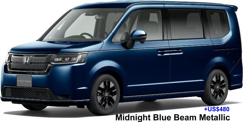 New Honda Step Wagon e-HEV body color: Midnight Blue Beam Metallic (Option color + US$ 480)