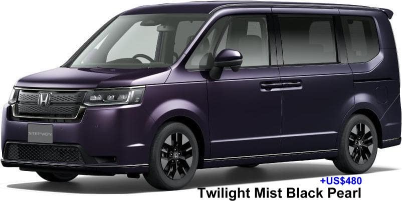 New Honda Step Wagon e-HEV body color: Twilight Mist Black Pearl (Option color + US$ 480)