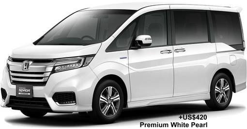 New Honda Stepwagon Spada Hybrid body color: PREMIUM WHITE PEARL (option color +US$420)
