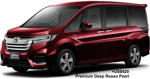 New Honda Stepwagon Spada Hybrid body color: PREMIUM DEEP ROSSO PEARL (option color +US$420)