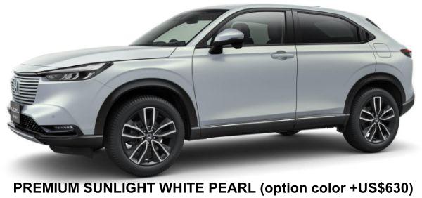 New Honda Vezel body color: Premium Sunlight White Pearl (option color +US$630)