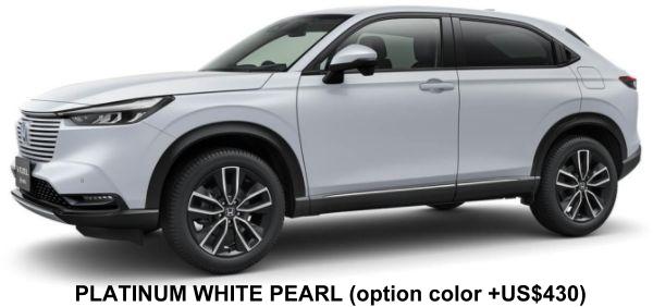 New Honda Vezel e-HEV body color: Platinum White Pearl (option color +US$430)