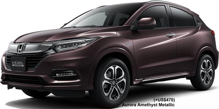 New Honda Vezel Hybrid body color: AURORA AMETHYST METALLIC (option color +US$470)