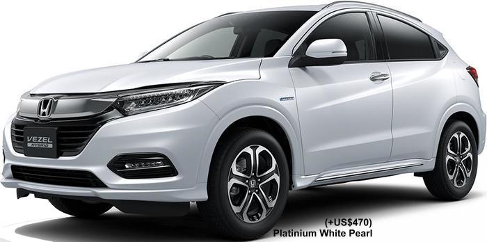 New Honda Vezel Hybrid body color: PLATINUM WHITE PEARL (option color +US$470)