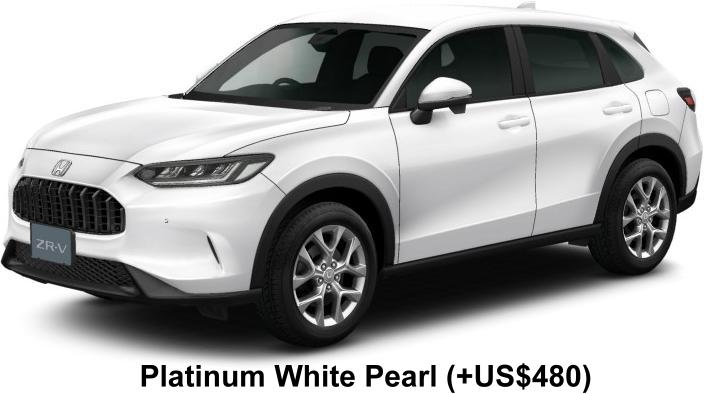 New Honda ZRV e:HEV body color: Platinum White Pearl (+US$480)
