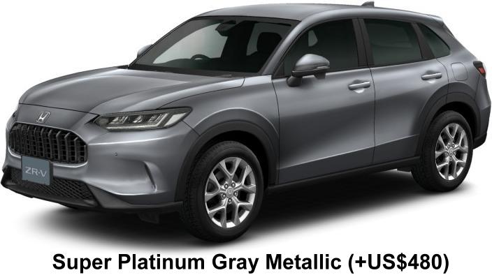New Honda ZRV e:HEV body color: Super Platinum Gray Metallic (+US$480)