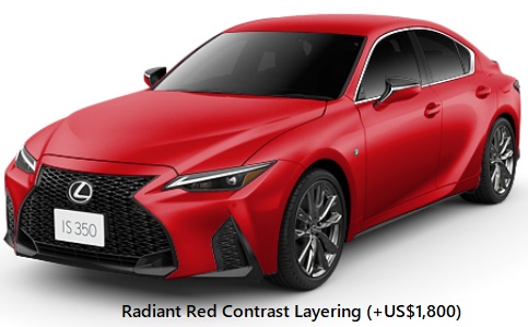New Lexus IS350 body color: RADIANT RED CONTRAST LAYERING (+US$1,800)