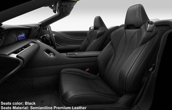 New Lexus LC500 Convertible photo: Interior image (BLACK)
