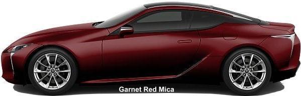 New Lexus LC500h Hybrid body color: GARNET RED MICA