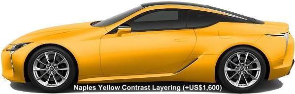 New Lexus LC500h Hybrid body color: NAPLES YELLOW CONTRAST LAYERING (option color +US$1,200)