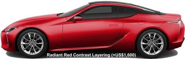 New Lexus LC500h Hybrid body color: RADIANT RED CONTRAST LAYERING (option color +US$1,200)