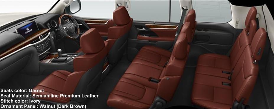 New Lexus LX570 interior color photo: GARNET