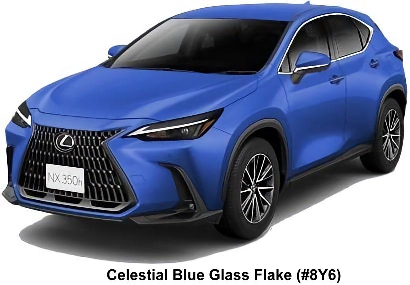 New Lexus NX350h body color; Celestial Blue Glass Flake (Color No. 8Y6)