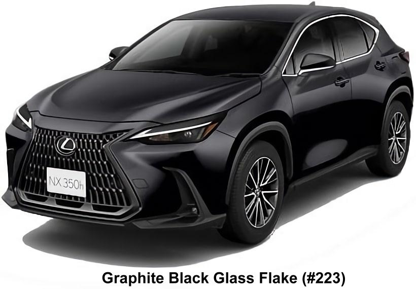 New Lexus NX350h body color; Graphite Black Glass Flake (Color No. 223)