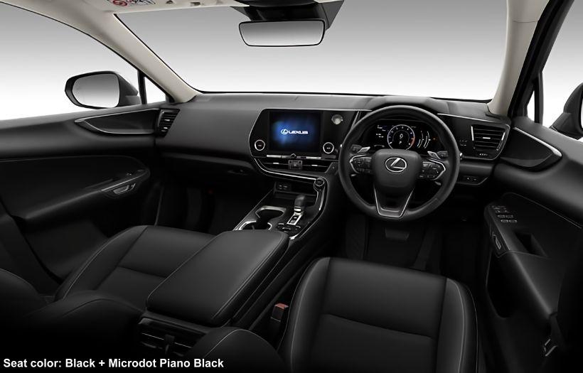 New Lexus NX350h photo: Cockpit view image (Black + Microdot Piano Black)