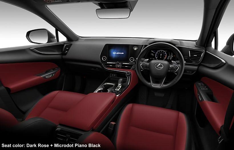 New Lexus NX350h photo: Cockpit view image (Dark Rose + Microdot Piano Black)