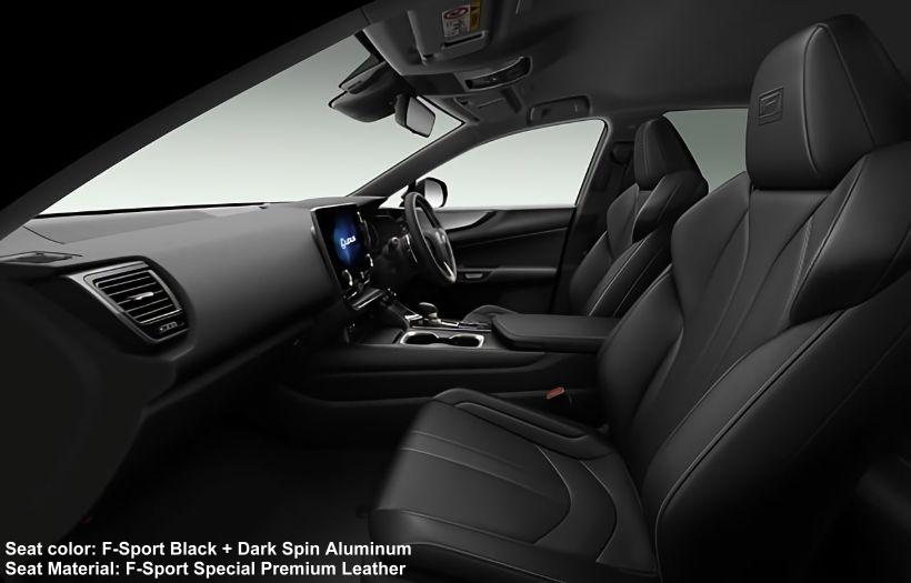 New Lexus NX450h+ F-Sport photo: Interior view image (F-Sport Special Black + Dark Spin Aluminum)